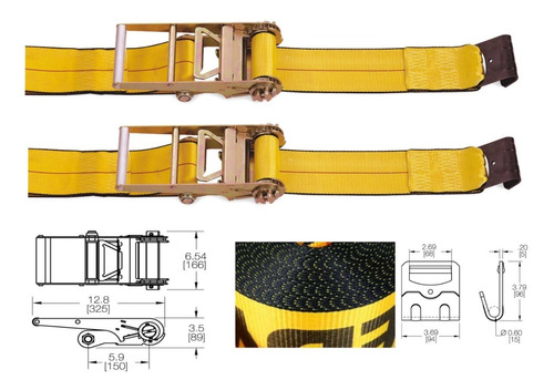 Pack 2un Crique Tensor Suncho Traca Traca 100mm X9m Kinedyne