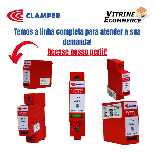 Protetor De Surtos Dps Front V Clamper 275v 30ka Anti Raios