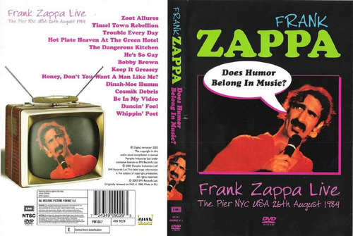 Frank Zappa Live Does Humor Belong In Music? Dvd Nuevo