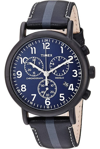 Timex Hombre Twf3c8400 Weekender Chrono Negro / Gris Raya / 