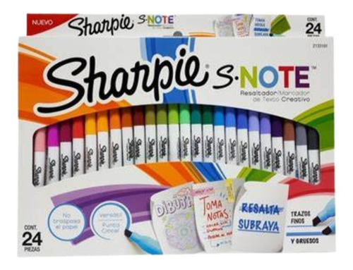 24 Marcatextos Sharpie S Note Punta Cincel Tonos Pastel