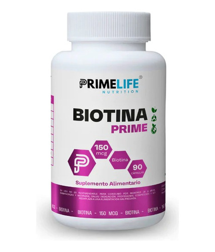 Biotina Prime 150 Mcg 90 Cápsulas  Primelife