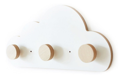 Imagen 3 de 10 de Perchero De Pared Nube Escandinavo Nordico Infantil
