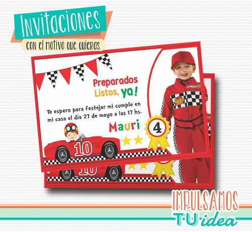 Auto De Carrera, Invitación Auto De Carrera Imprimible