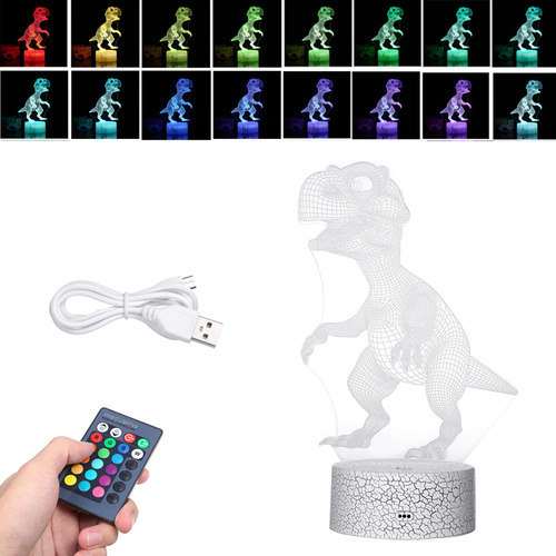 Lámpara Led Nocturna 3d Diaur Con Mando A Distancia Para Dec