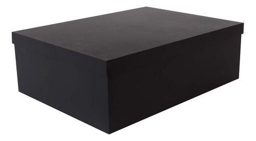 Mylin Caja Madera Pintada Con Tapa 11x33x25cm 1pz Color Negro Liso