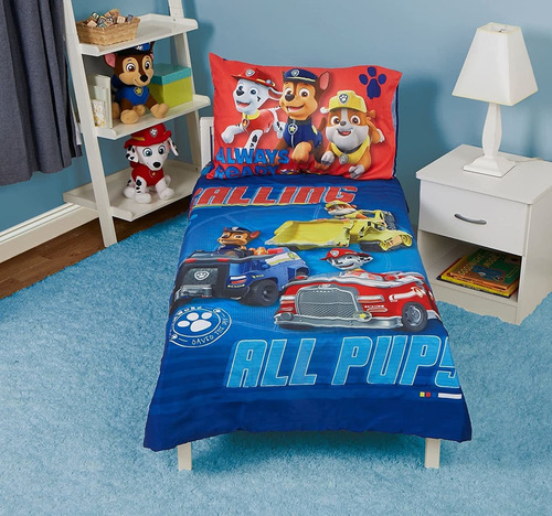 Juego De Cama Paw Patrol Para Niño, 4 Piezas