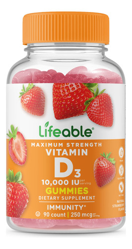 Lifeable Vitamina D3 10000 Ui  Suplemento Gomoso De Gran Sa