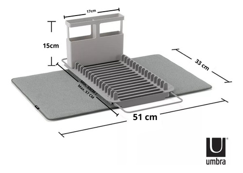 Escurridor Udry con soporte para alfombras y cubiertos - Umbra