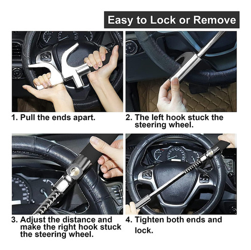 * Bloqueo Antirrobo Universal Para Volante De Coche Con