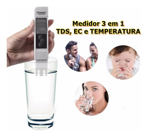 Medidor De Tds Ec Temperatura Prueba Calidad De Agua