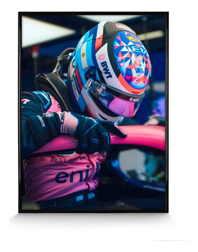 Cuadro F1 Franco Colapinto Alpine 2025 Box 30x40 Cm Alpine Negro