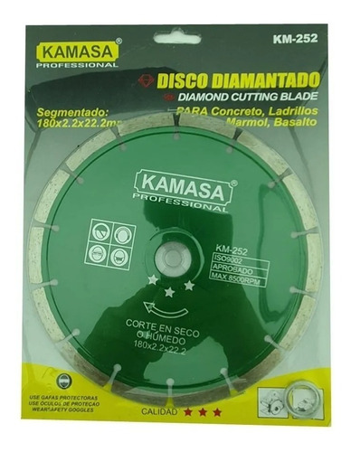 Disco Diamantado 7 180mm Corte Segmentado Concreto Kamasa Km