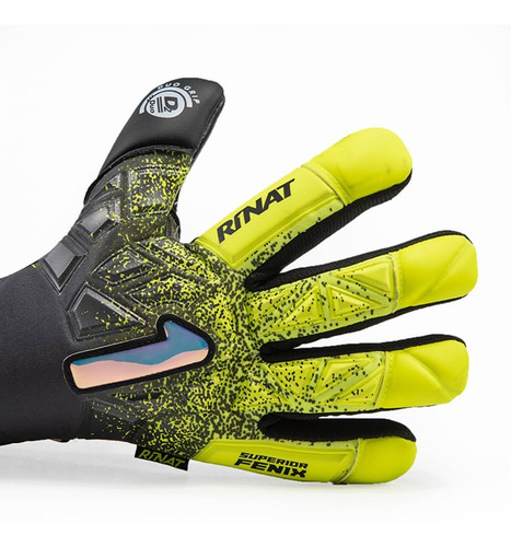 Imagen 2 de 7 de Guante De Portero Rinat Fenix Superior Jd Alpha Niño Neón