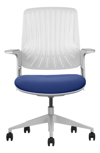 Silla Ejecutiva Ergonómica De Escritorio Ferrini Oficina F3 Color Azul Material del tapizado Malla