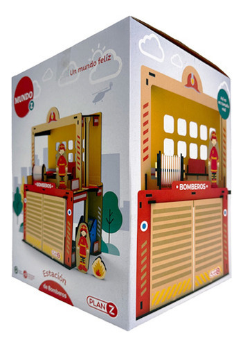 Estación Bomberos Juguete Material Resistente De Madera Incluye Varias Figuras Juego Infantil Niño Marca Plan Z Medidas 27 X 20 X 20 Cm Diversión Segura Desarrollo Cognitivo Color Rojo Creatividad