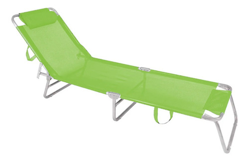 Reposera Cama Plegable Reclinable Aluminio Botafogo Verde