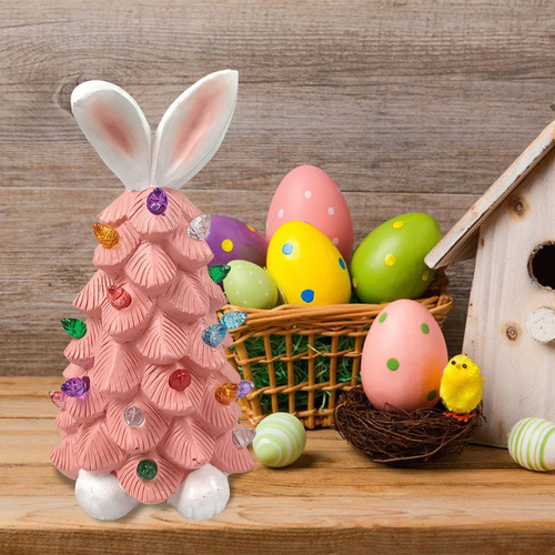 Qipai Decoración De Pascua Con Forma De Conejito Para