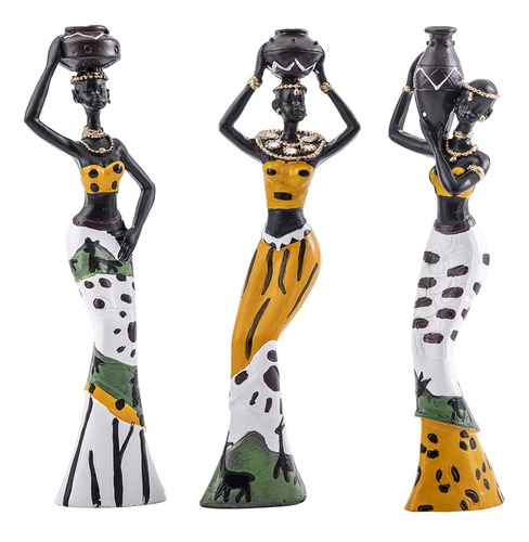 Galiyen Paquete De 3 Estatuas Y Esculturas Africanas Para M.