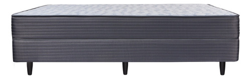 Sommier Y Colchon 2 Plazas (140x190) Meyer Sleep Resorte Color Gris