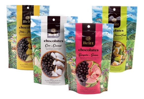 Caja X12 Cafe Britt® Chocolates - Fruta Tropical Y Nuez