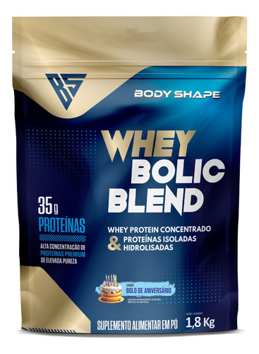 Whey Protein Bolic Refil 1.8kg - Body Shape Bolo De Aniversário