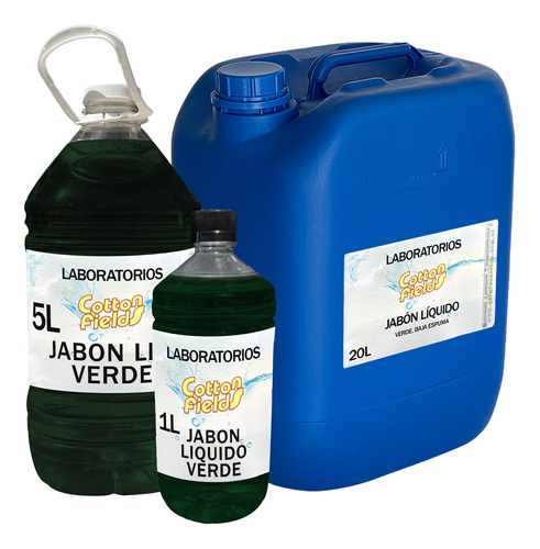 Jabon Liquido Verde Para Ropa Baja Espuma X 5 Lts