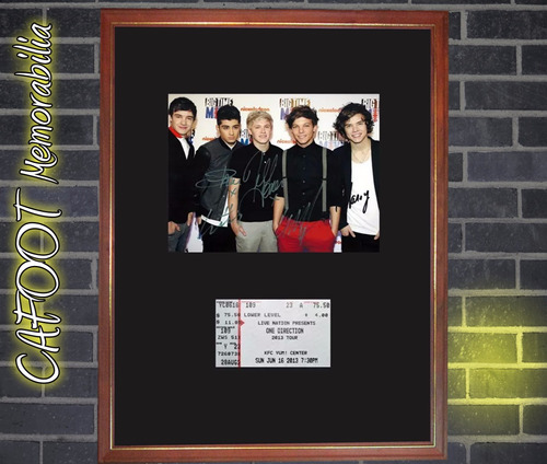 One Direction Foto Con Firmas Y Entrada Recital Enmarcados