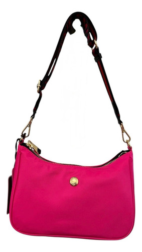 Cartera Bandolera Baguette Jackie Smith Fucsia Lisa Oro Negro (Usado)
