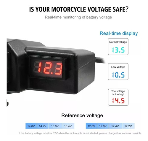 Cargador Celular Premium Usb Con Pantalla De Voltaje Moto