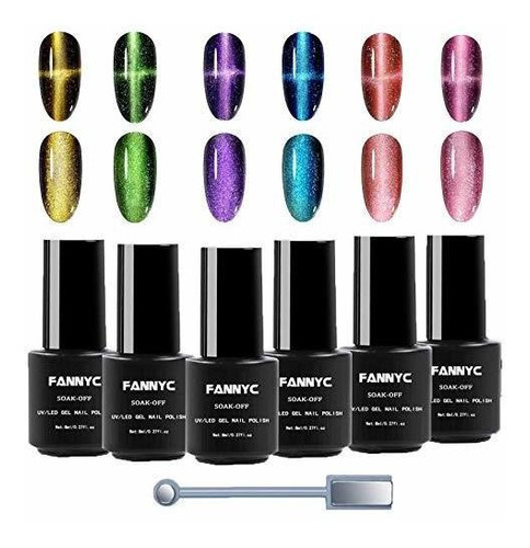 Esmalte De Uñas - Fannyc 5d Cat Eye Gel Nail Polish Kit 6 Co