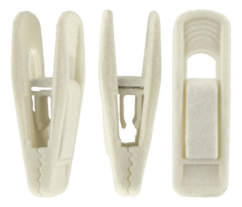 Clips Para Perchas De Terciopelo Marfil 20 Pcs.