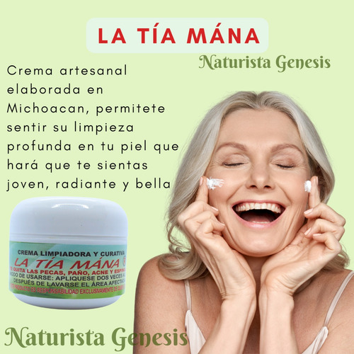 Crema Aclarante Facial Tía Mana 40g Blanqueadora Pack 6