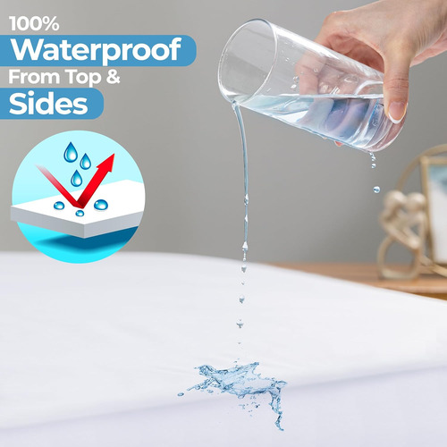 Protector De Colchón Impermeable De 5 Lados Utopia Bedding Q