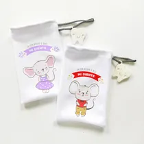 Comprar Bolsita De Tela Ratón Perez + Diente 3d Souvenirs X20