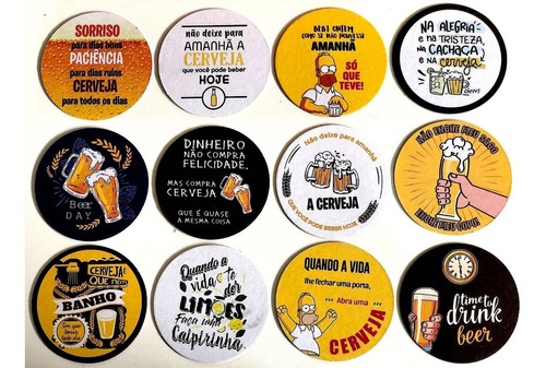 Porta Copos Bolachas De Chopp Decorativas Papelão.