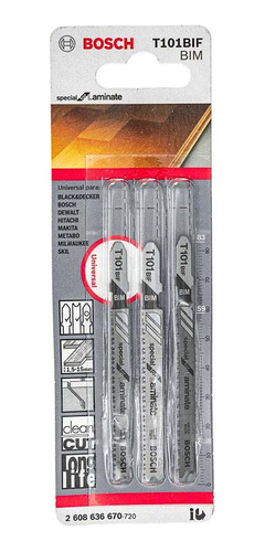 Hoja De Sierra De Calar Bosch T101bifx3 Recto Fino Laminados