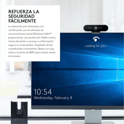 Imagen 6 de 10 de Cámara Web 4k Logitech Brio, Ultra Hd Pro Webcam Con Hdr