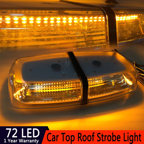 Luz De Advertencia Intermitente De Techo De Coche 72led N