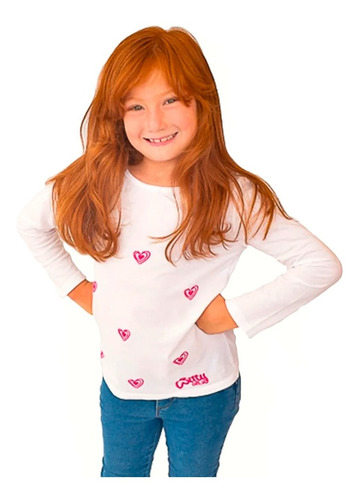 Imagen 1 de 6 de Witty Girls Remera Solo Corazones Only Hearts Nena Ropa