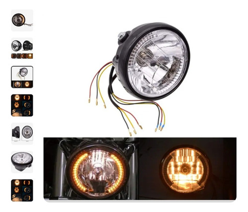 Foco Led Delantero Para Moto Luz Alta/baja Y Aro Luz + Envío