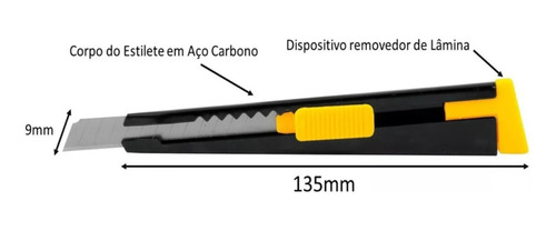 Estilete Profissional Emborrachado 9mm Envelopamento Vonder