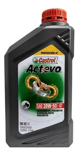 Aceite Castrol Actevo Mineral 20w50 Moto Api Jaso Ma2