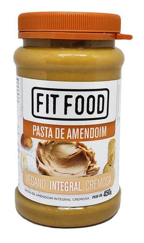 Fit Food Pasta Amendoim Vegano Integral Cremosa 450gr