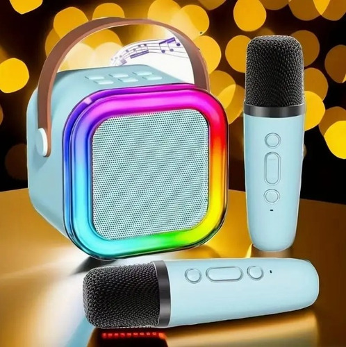 Altavoz Bluetooth Portátil Con 2 Micrófonos Para Karaoke Led