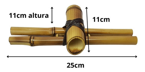 Bica De Bambu 25cm Bombinha Bivolt , Pedras, Plantas P/fonte