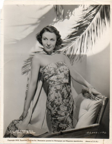 Fotografia Original Louise Campbell Paramount Pictures 1938