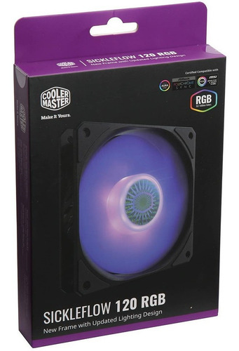 Imagem 1 de 3 de Cooler Sickleflow 1800 Rpm P/ Gabinete 120mm 12cm C/ Led Rgb