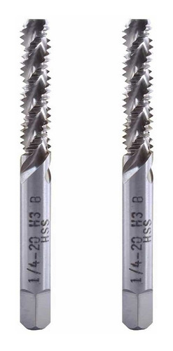 2 Machuelos Espirales Acero Rápido 1/4-20 3f H3 Toolmex