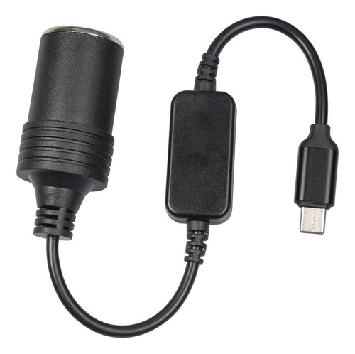 Cabo Conversor De Isqueiro De Carro 5v Usb C Para 12v 0,35m